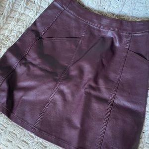 Faux purple leather skirt